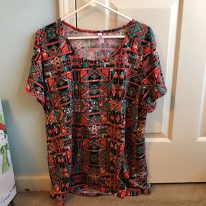 Colorful short sleeved shirt.  LulaRoe.  3XL
